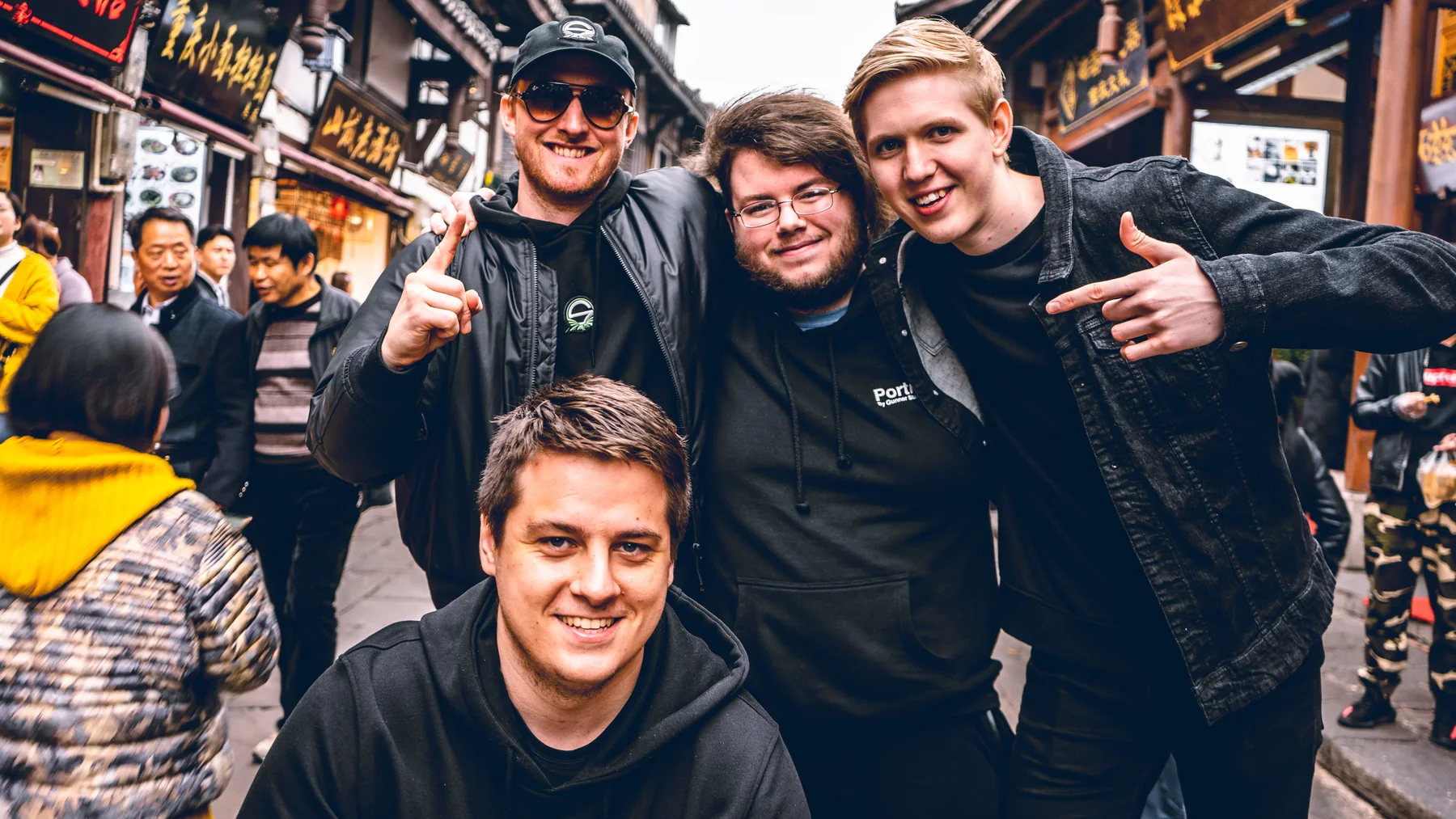 Smiling Team Singularity members standing together