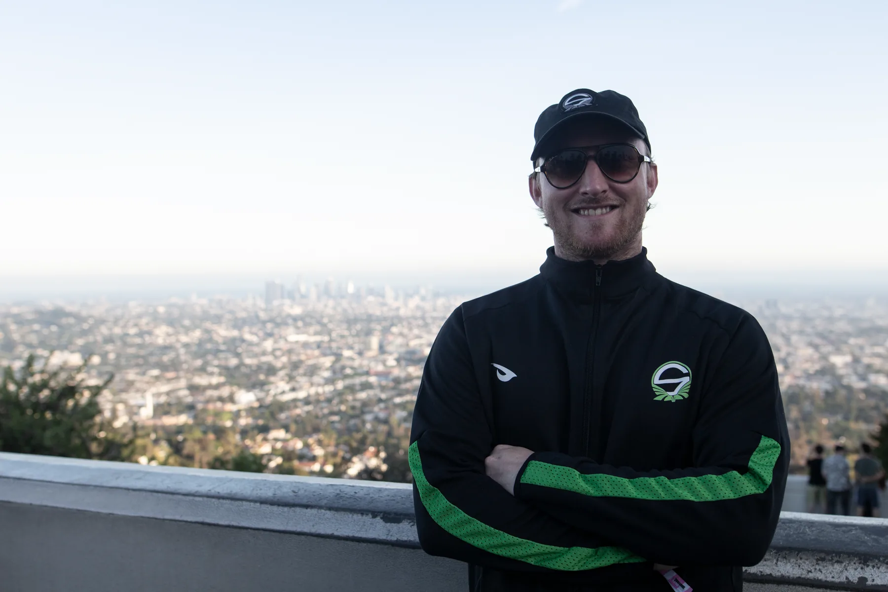 Team Singularity overlooking Los Angeles during a lifestyle shoot